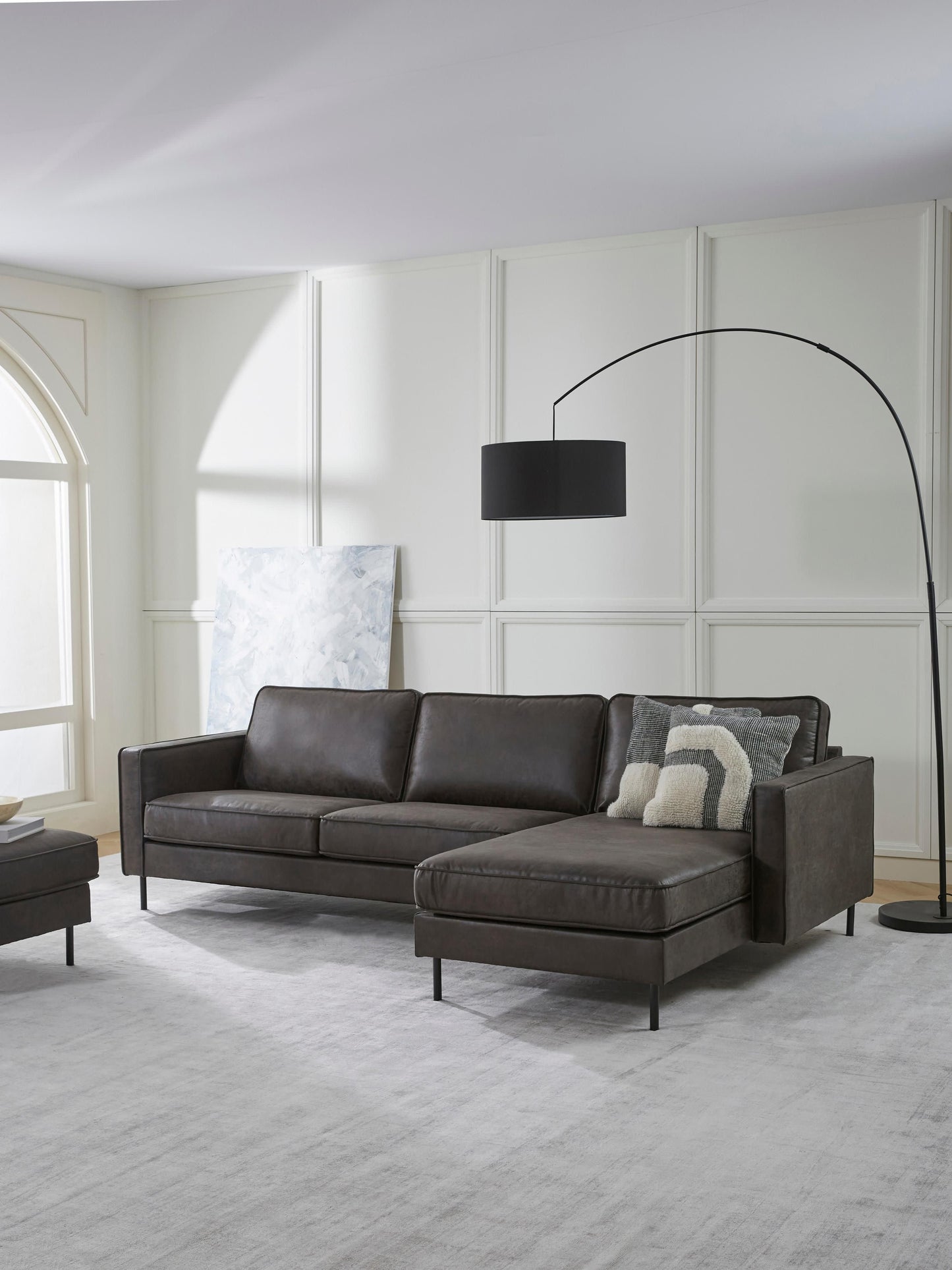 Lux Hunter Leather Corner Couch (3-Seater)