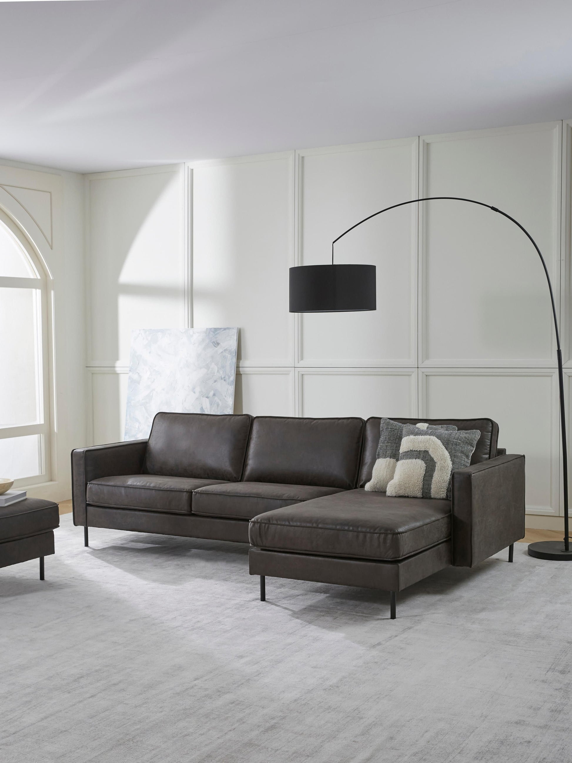 Lux Hunter Leather Corner Couch (3-Seater)