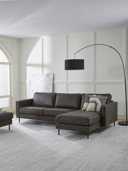 Lux Hunter Leather Corner Couch (3-Seater)