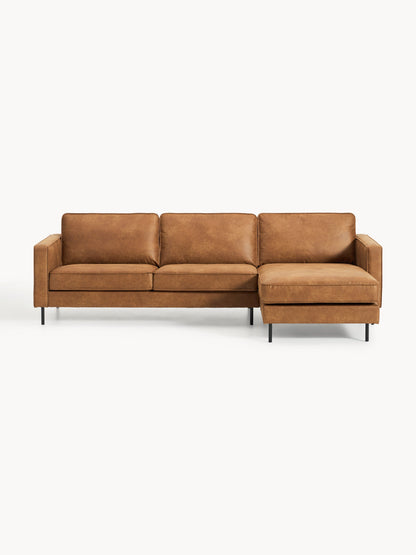 Lux Hunter Leather Corner Couch (3-Seater)