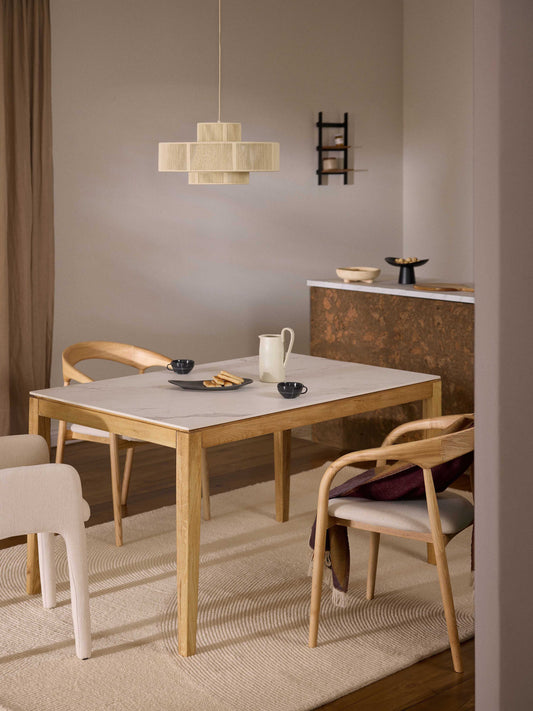 Lux Jackson Dining Table with Tabletop in Marble Look, Available in Various Sizes