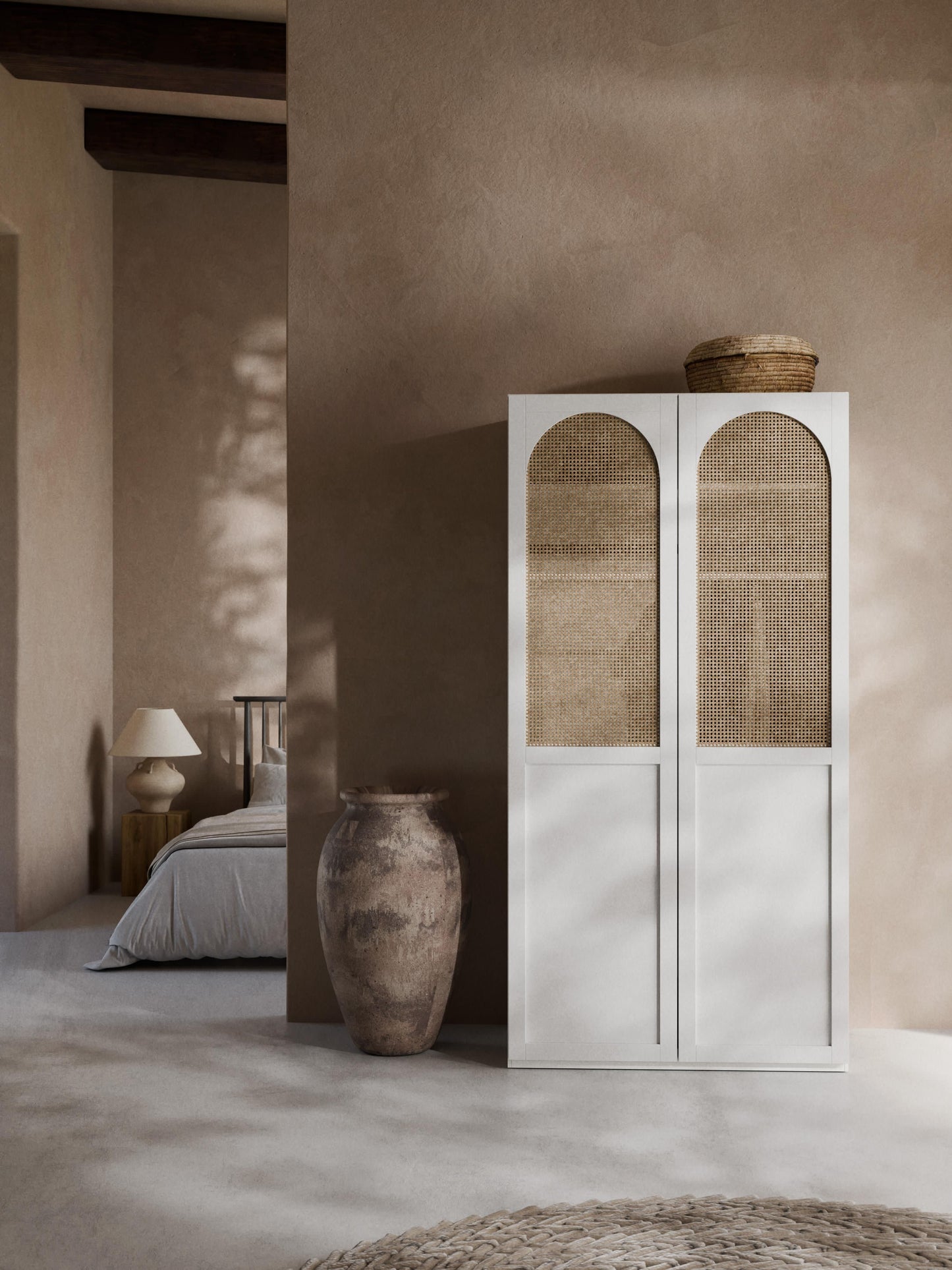Lux Jeanne Modular Hinged-Door Wardrobe in Various Sizes, 100 cm Wide