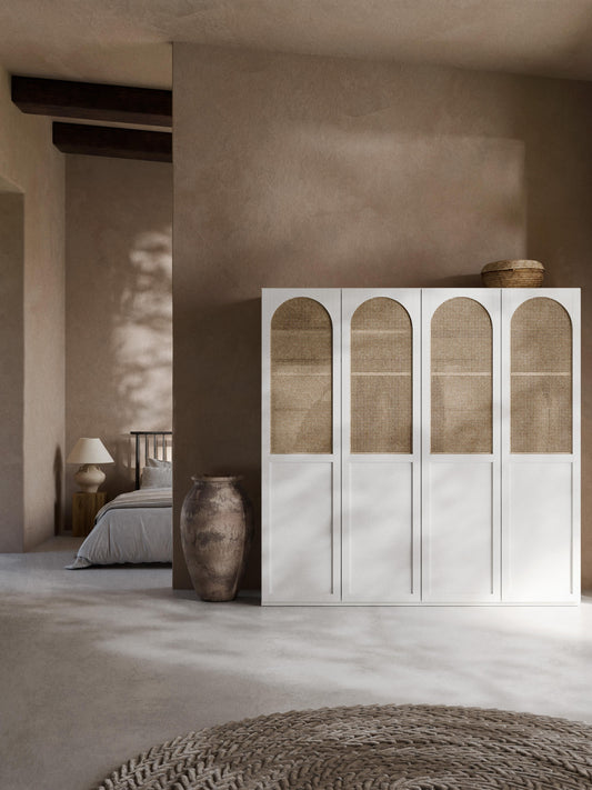 Lux Jeanne Modular Hinged-Door Wardrobe in Various Sizes, 200 cm Wide