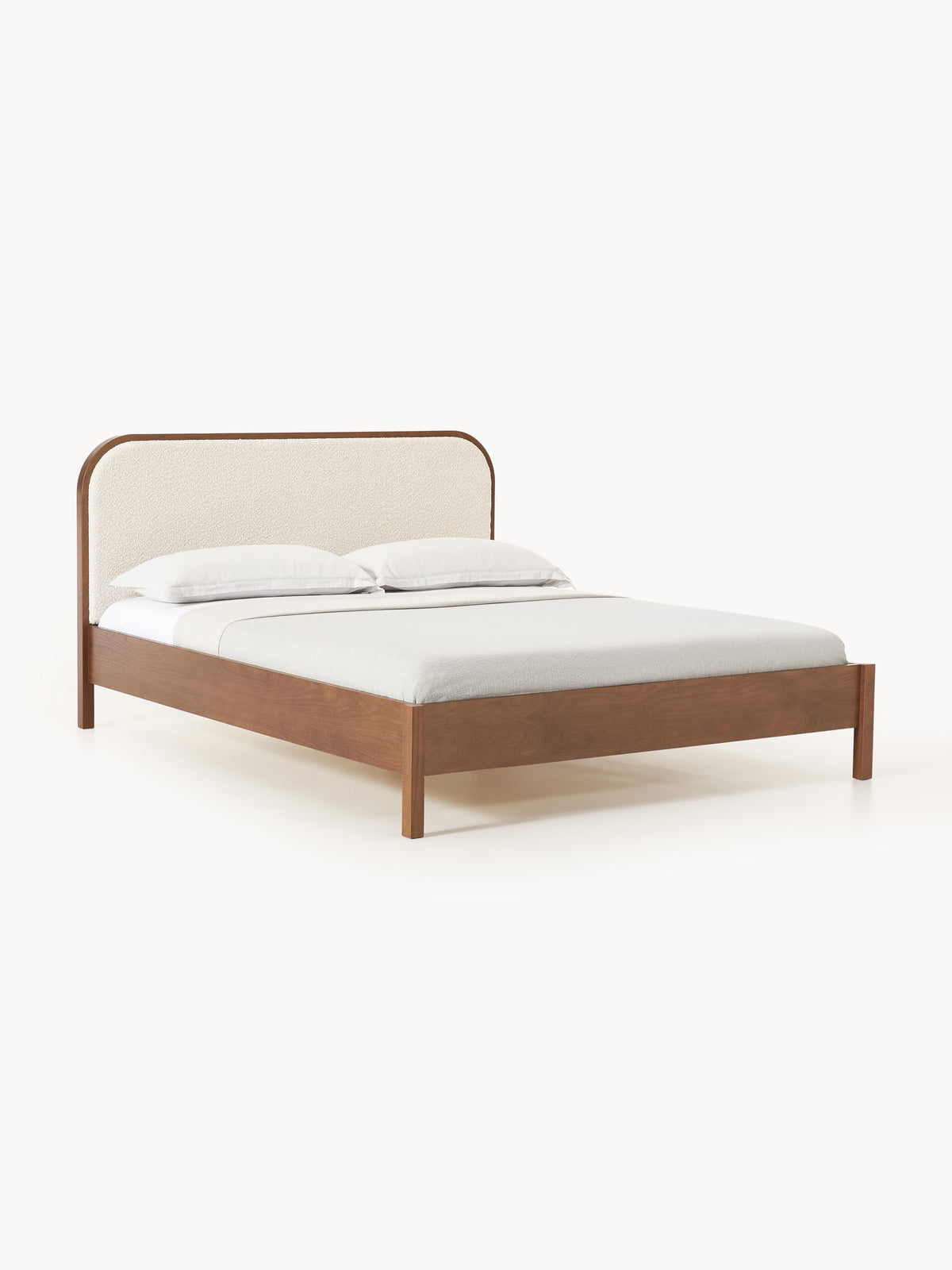 Lux Jones Timber Bed with Bouclé Headboard