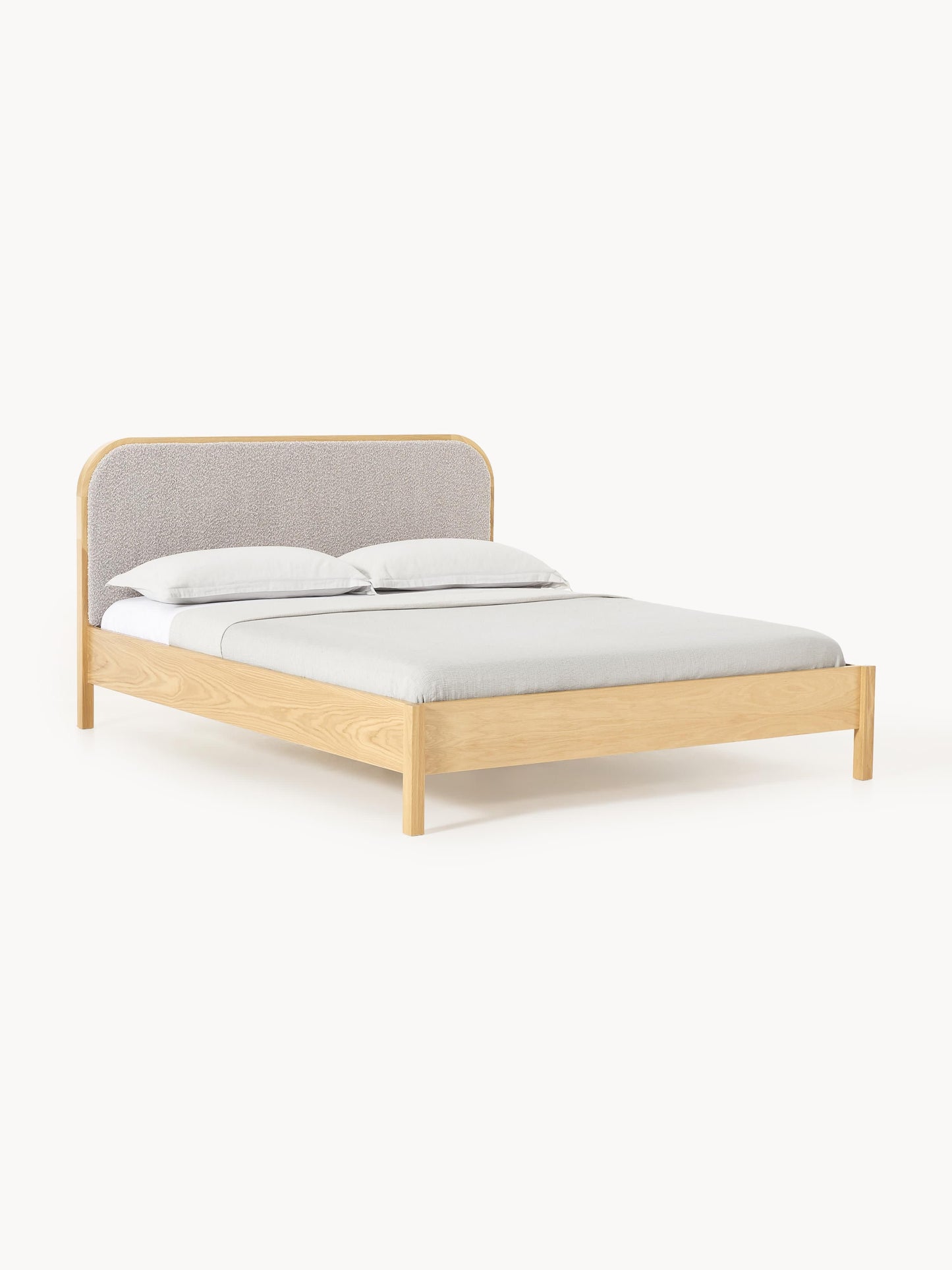Lux Jones Timber Bed with Bouclé Headboard