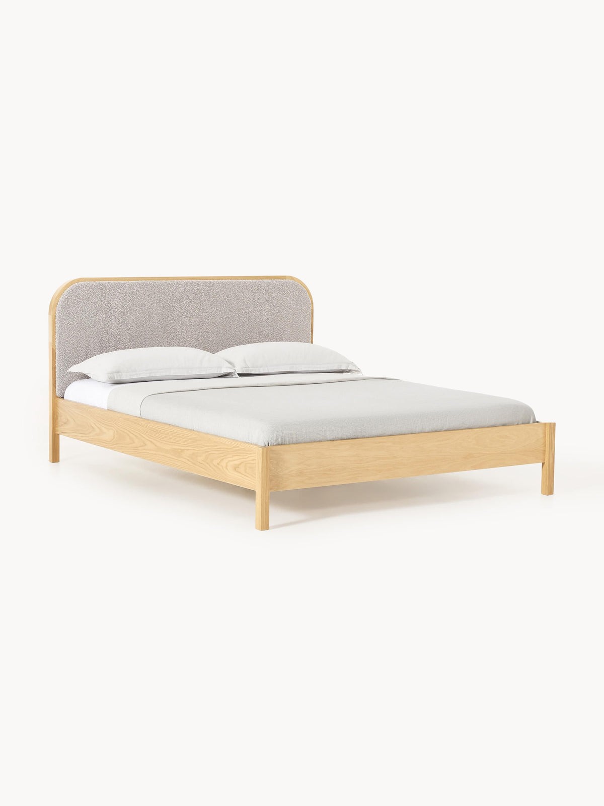 Lux Jones Timber Bed with Bouclé Headboard