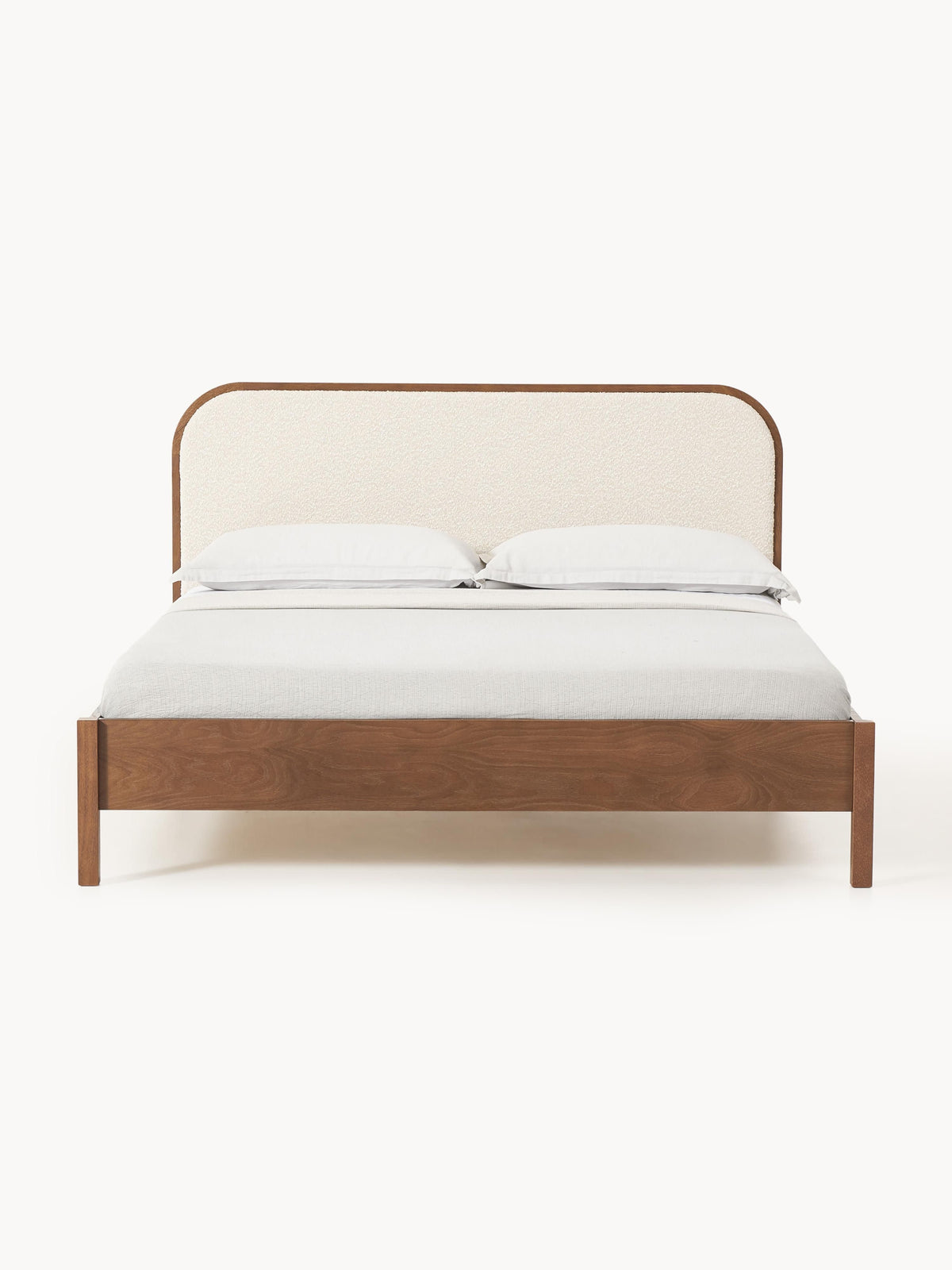 Lux Jones Timber Bed with Bouclé Headboard
