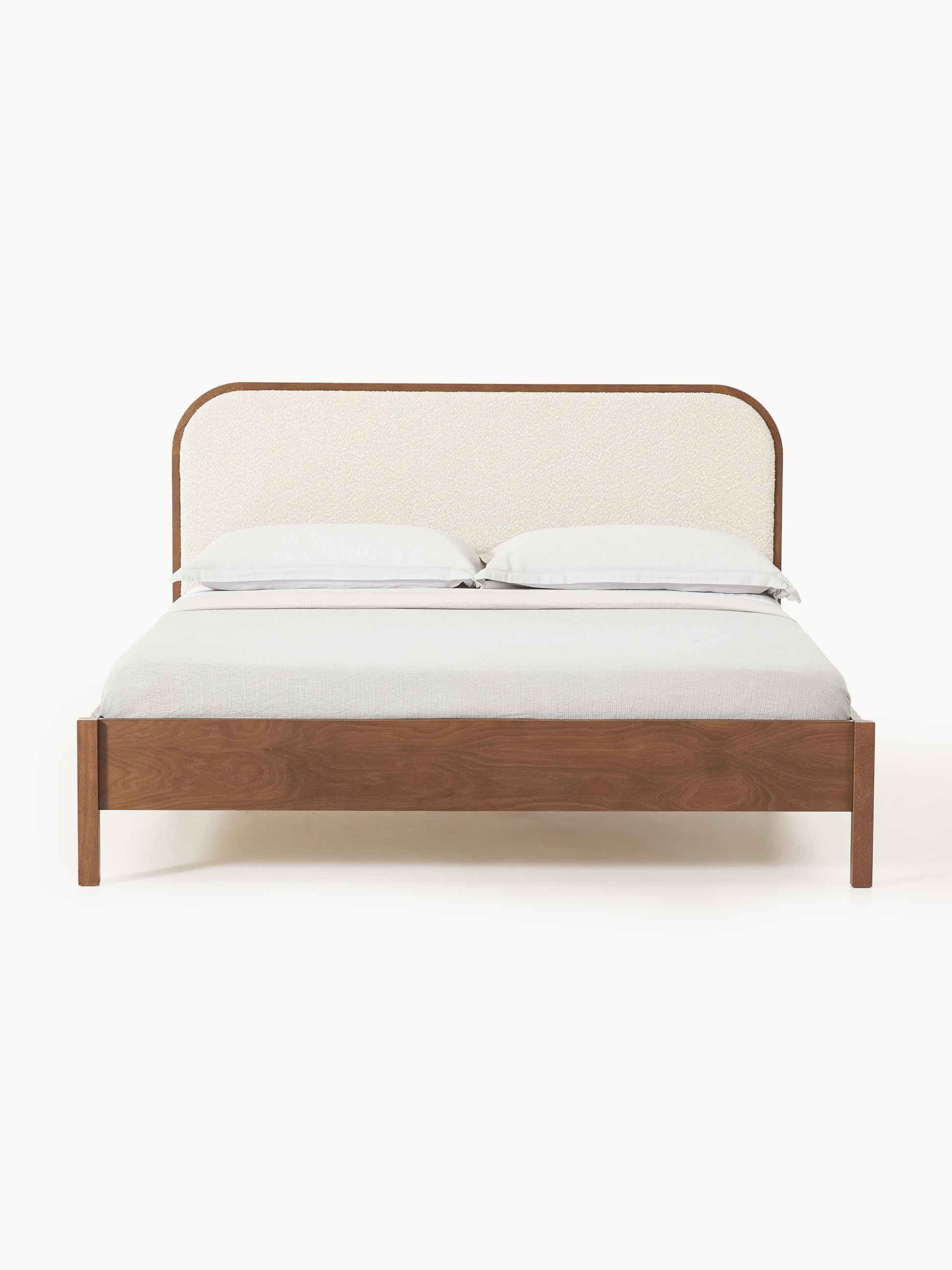 Lux Jones Timber Bed with Bouclé Headboard