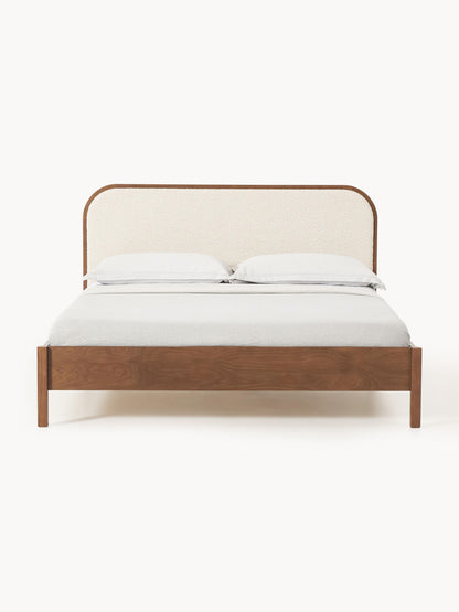 Lux Jones Timber Bed with Bouclé Headboard