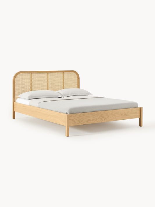 Lux Jones Timber Bed with Vienna Cane Headboard
