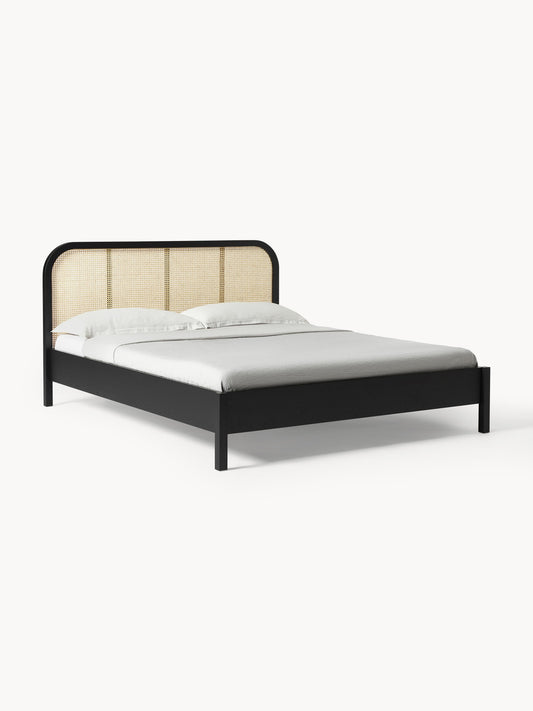 Lux Jones Timber Bed with Vienna Cane Headboard