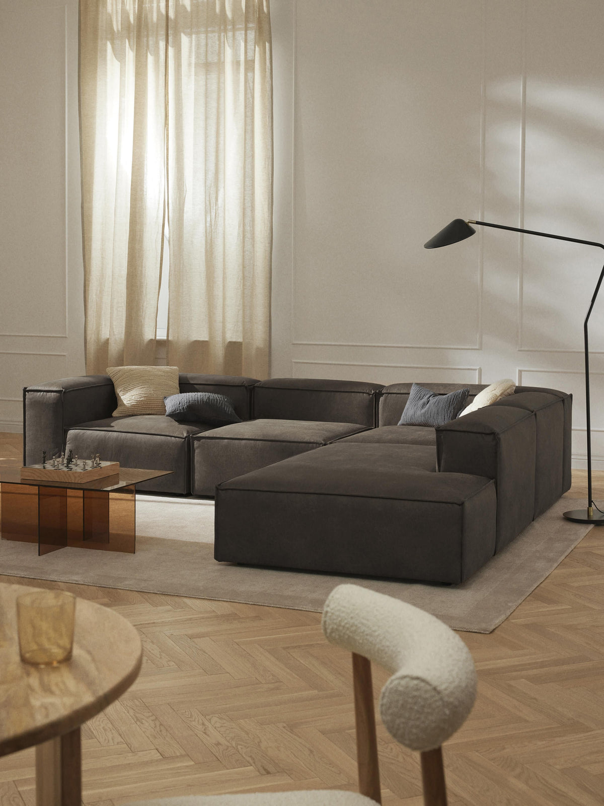 Lux Lennon Leather Ottoman Unit