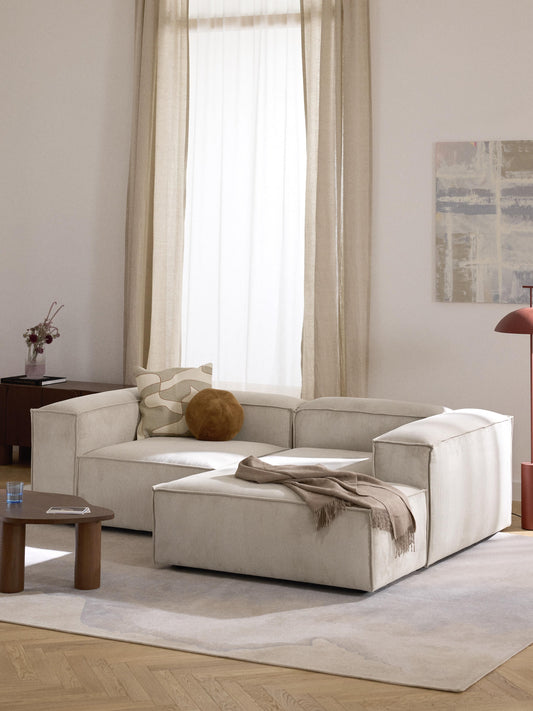 Lux Lennon Modular Corduroy Corner Couch (2-Seater)