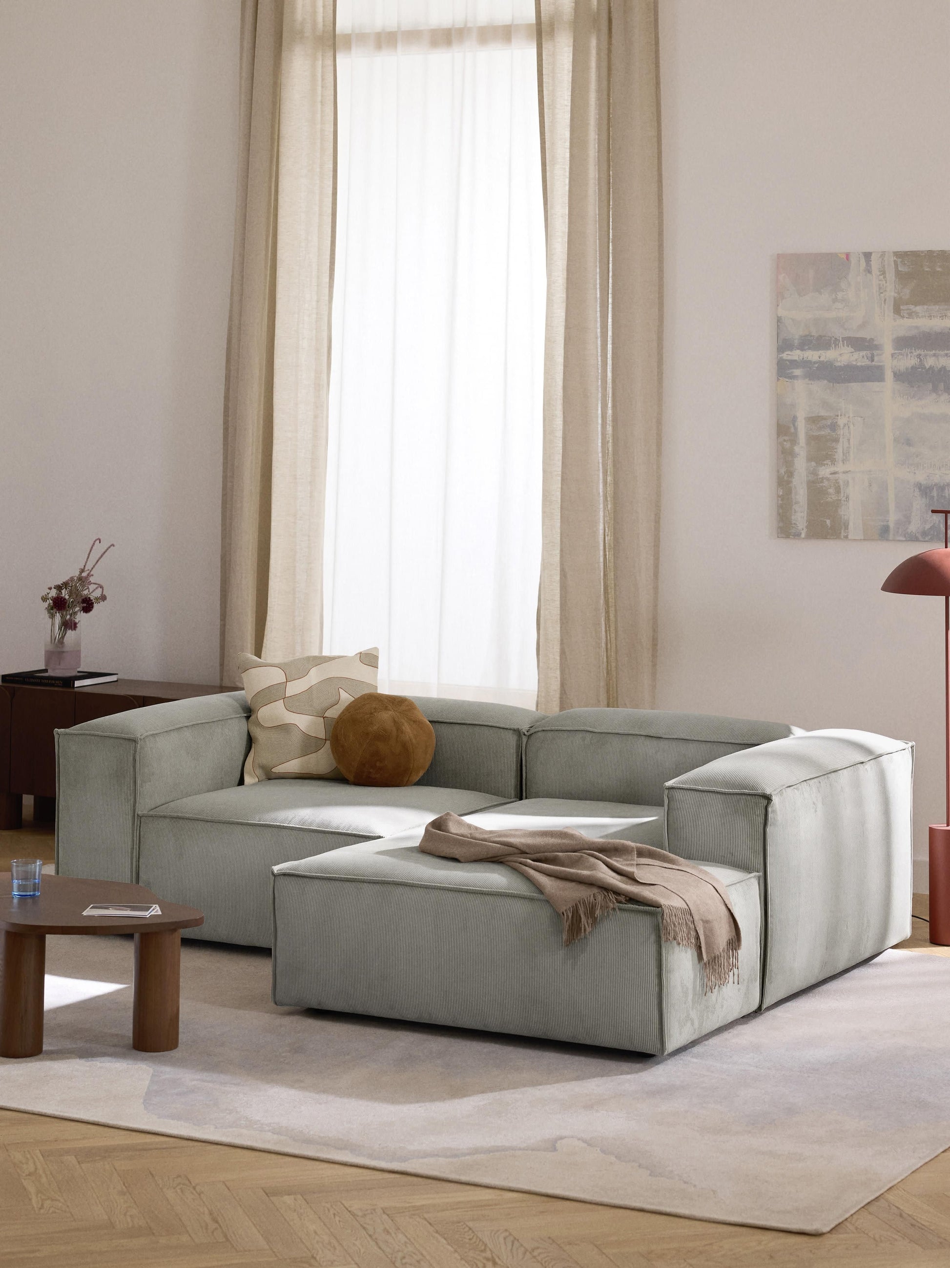 Lux Lennon Modular Corduroy Corner Couch (2-Seater)
