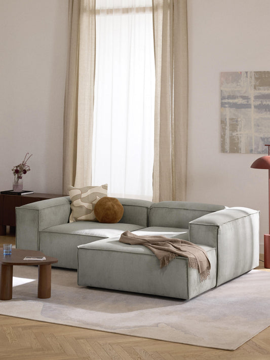 Lux Lennon Modular Corduroy Corner Couch (2-Seater)