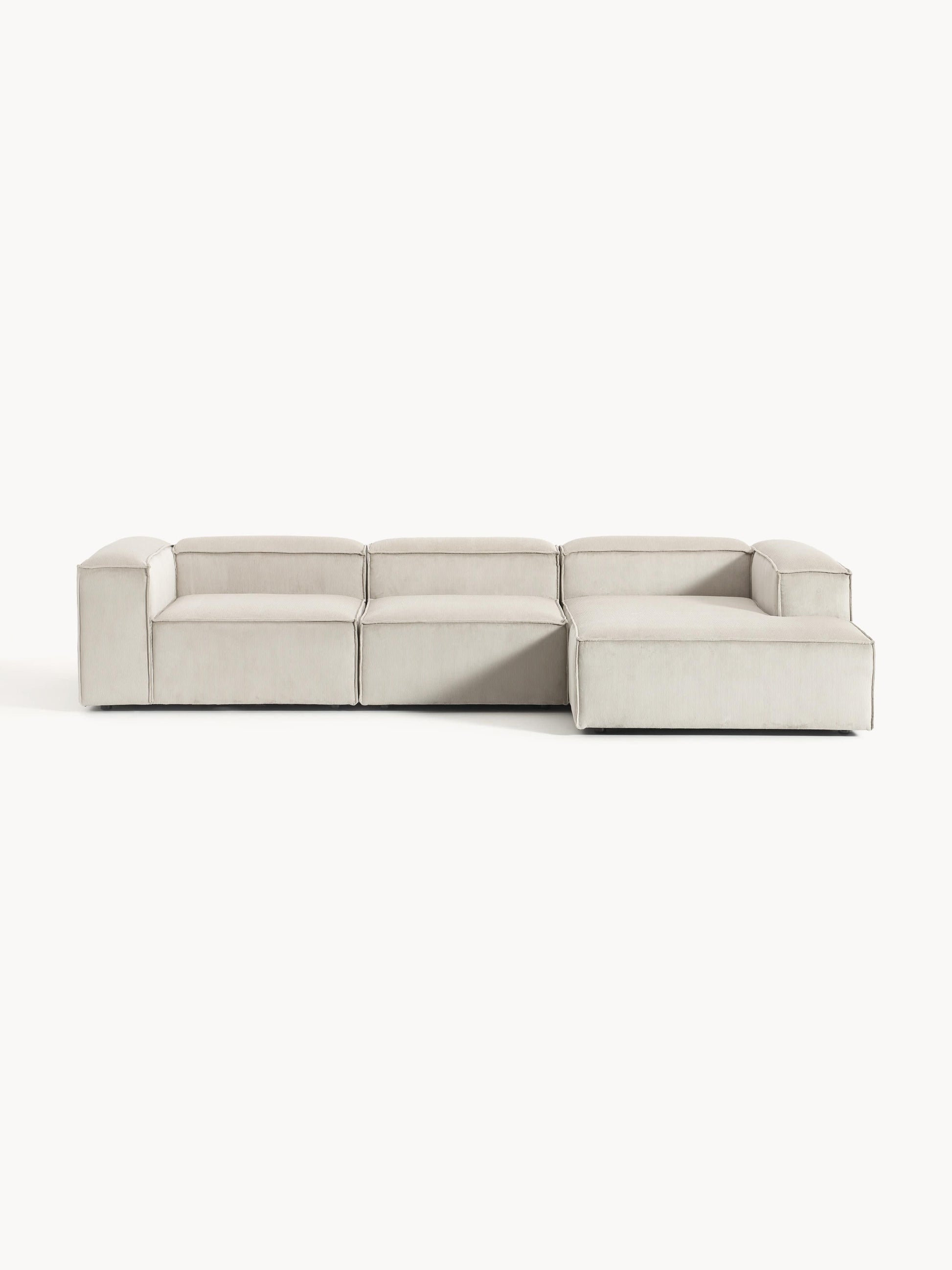 Lux Lennon Modular Corduroy Corner Couch (4-Seater)