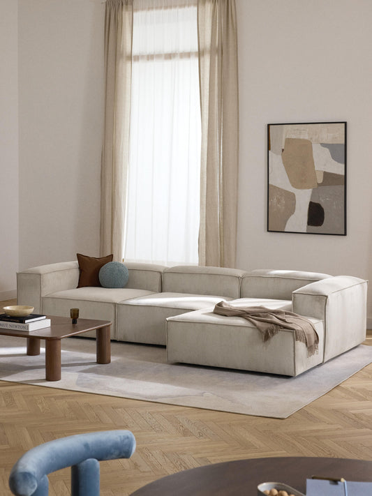 Lux Lennon Modular Corduroy Corner Couch (4-Seater)