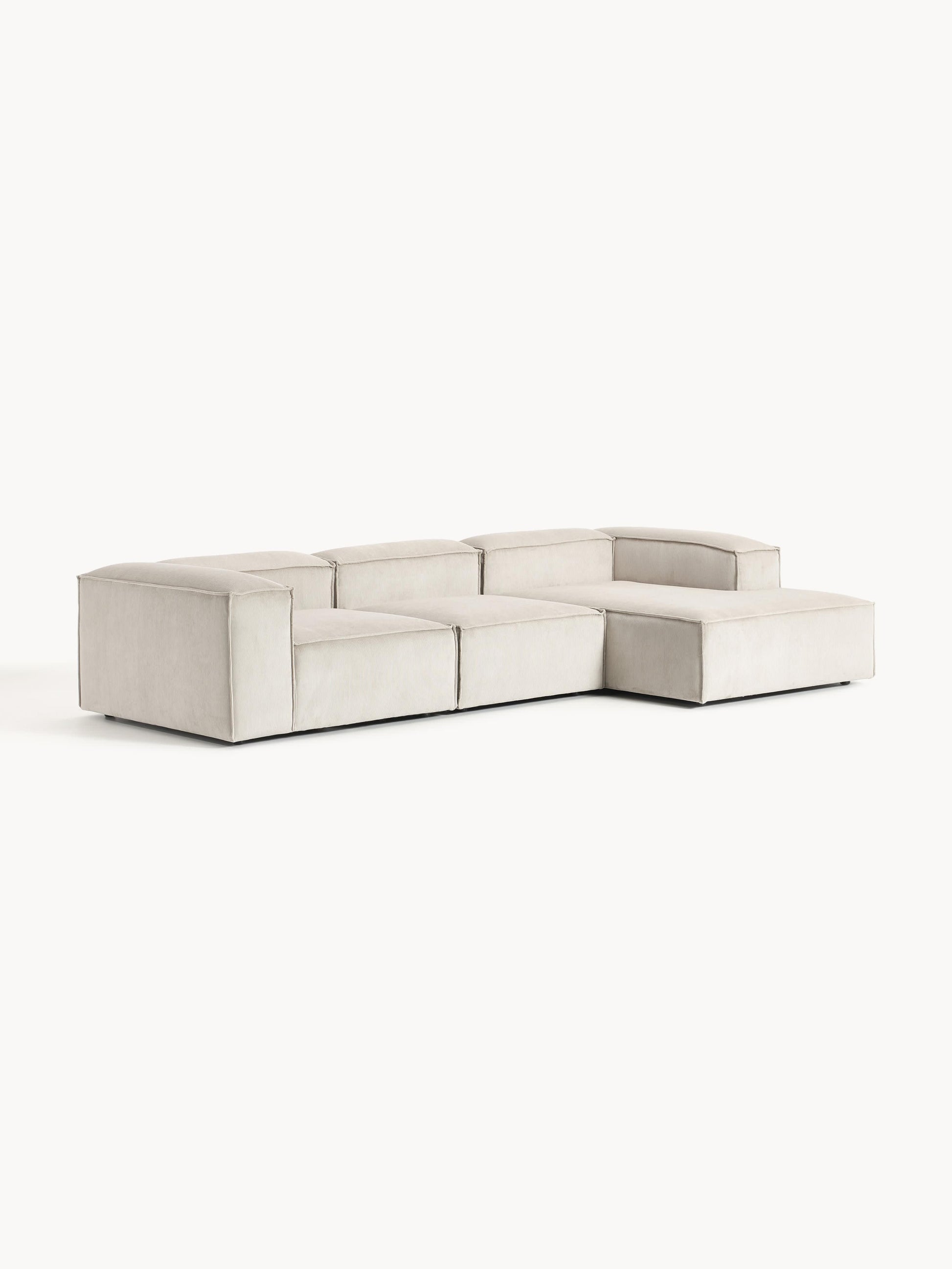 Lux Lennon Modular Corduroy Corner Couch (4-Seater)