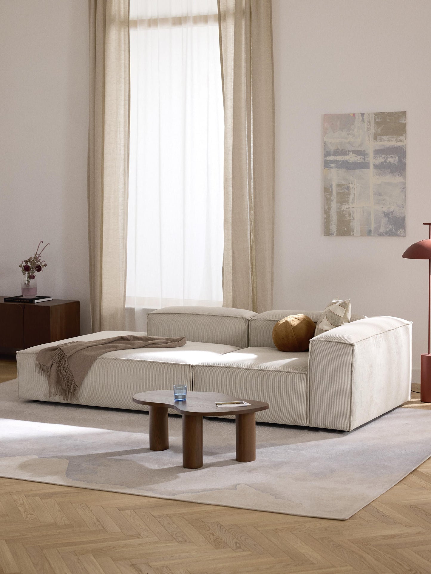 Lux Lennon Modular Corduroy Footstool