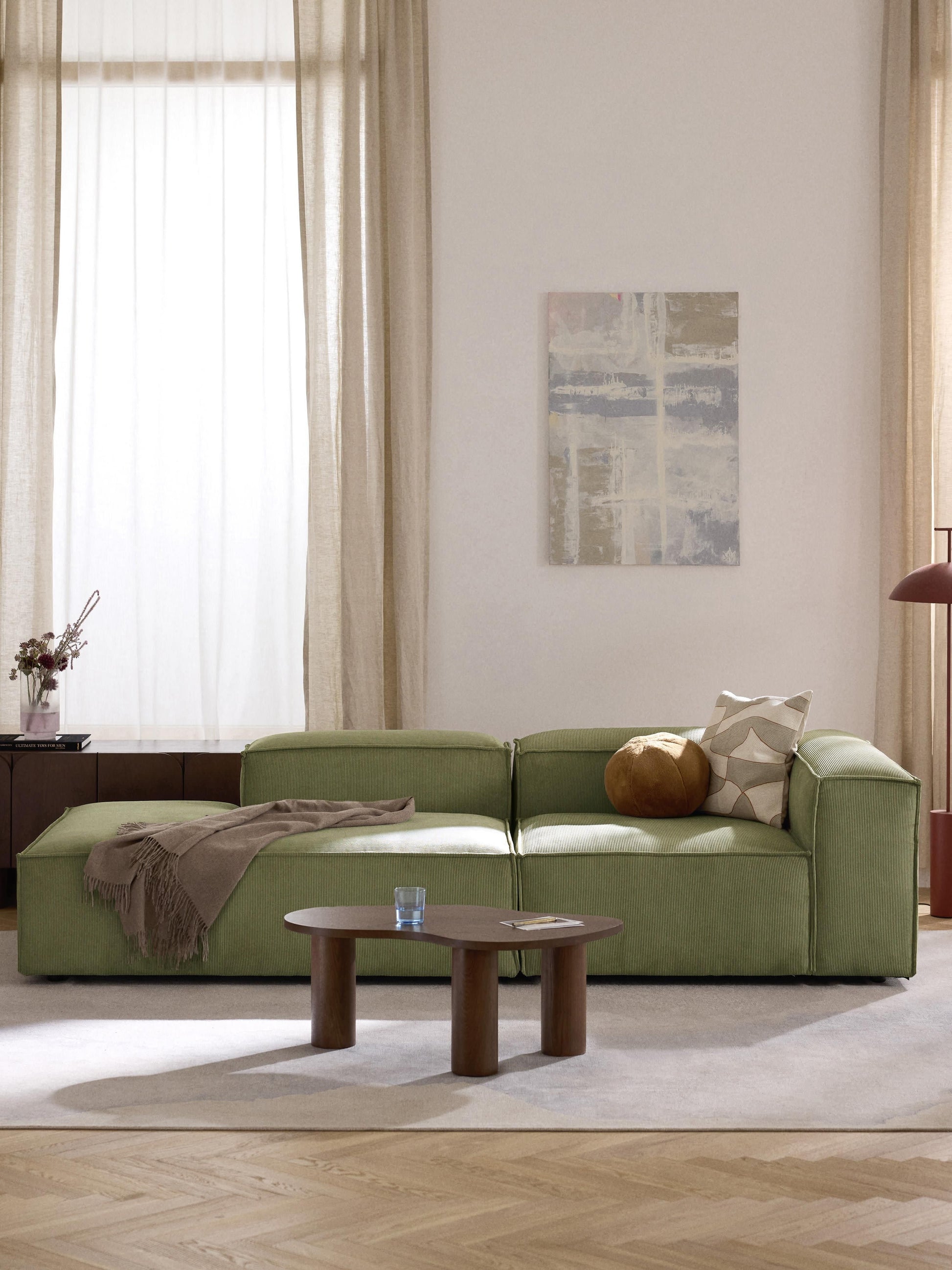 Lux Lennon Modular Corduroy Footstool