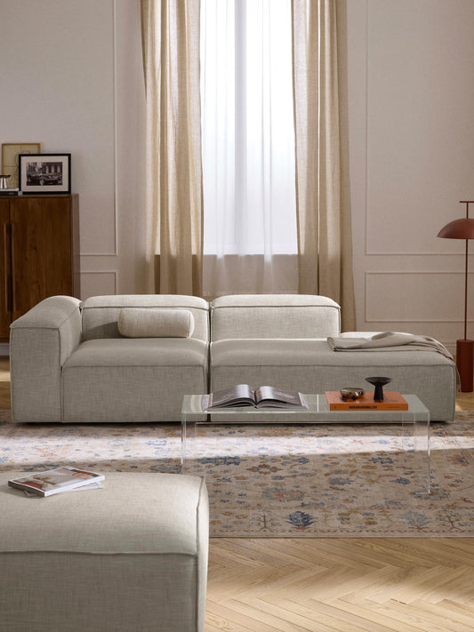 Lux Lennon Modular Linen Blend Footstool