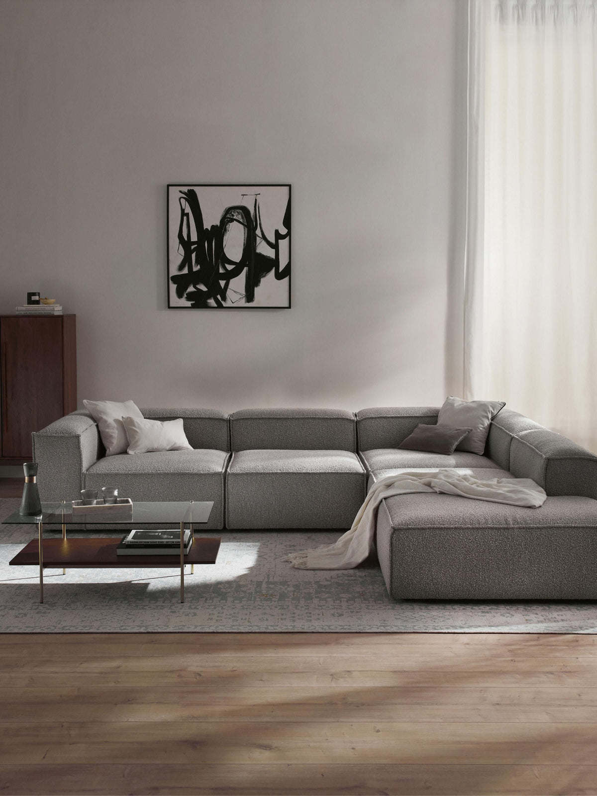 Lux Lennon Modular XL Bouclé Corner Couch (4-Seater)
