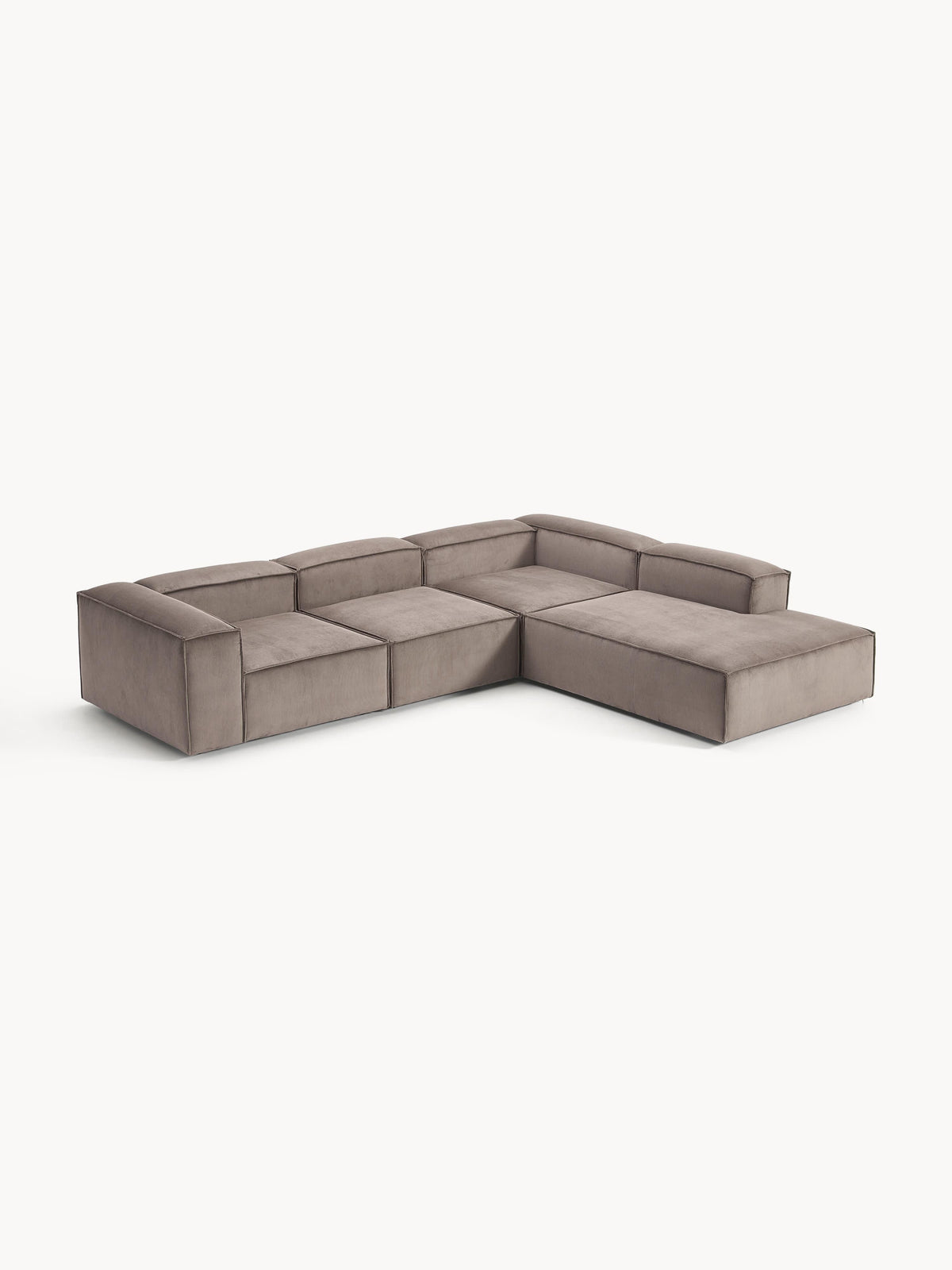 Lux Lennon Modular XL Corduroy Corner Couch (4-Seater)