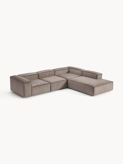 Lux Lennon Modular XL Corduroy Corner Couch (4-Seater)