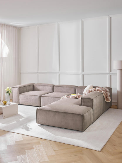 Lux Lennon Modular XL Corduroy Corner Couch (4-Seater)