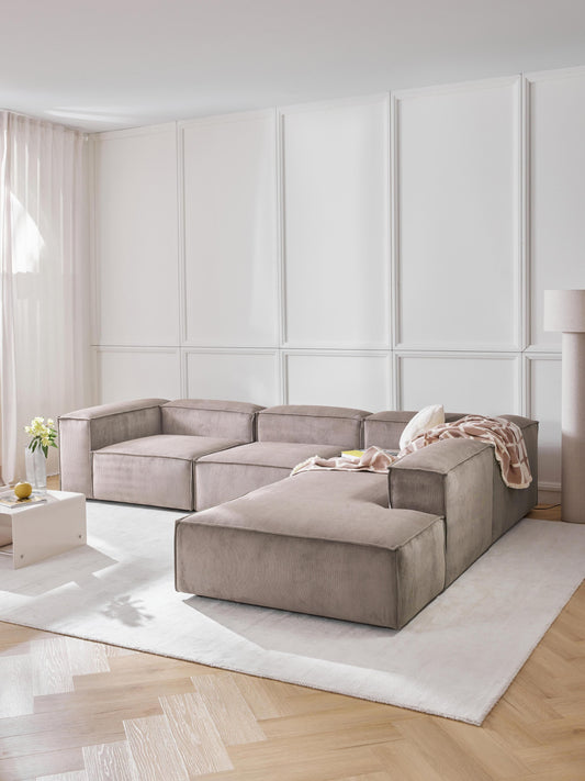 Lux Lennon Modular XL Corduroy Corner Couch (4-Seater)