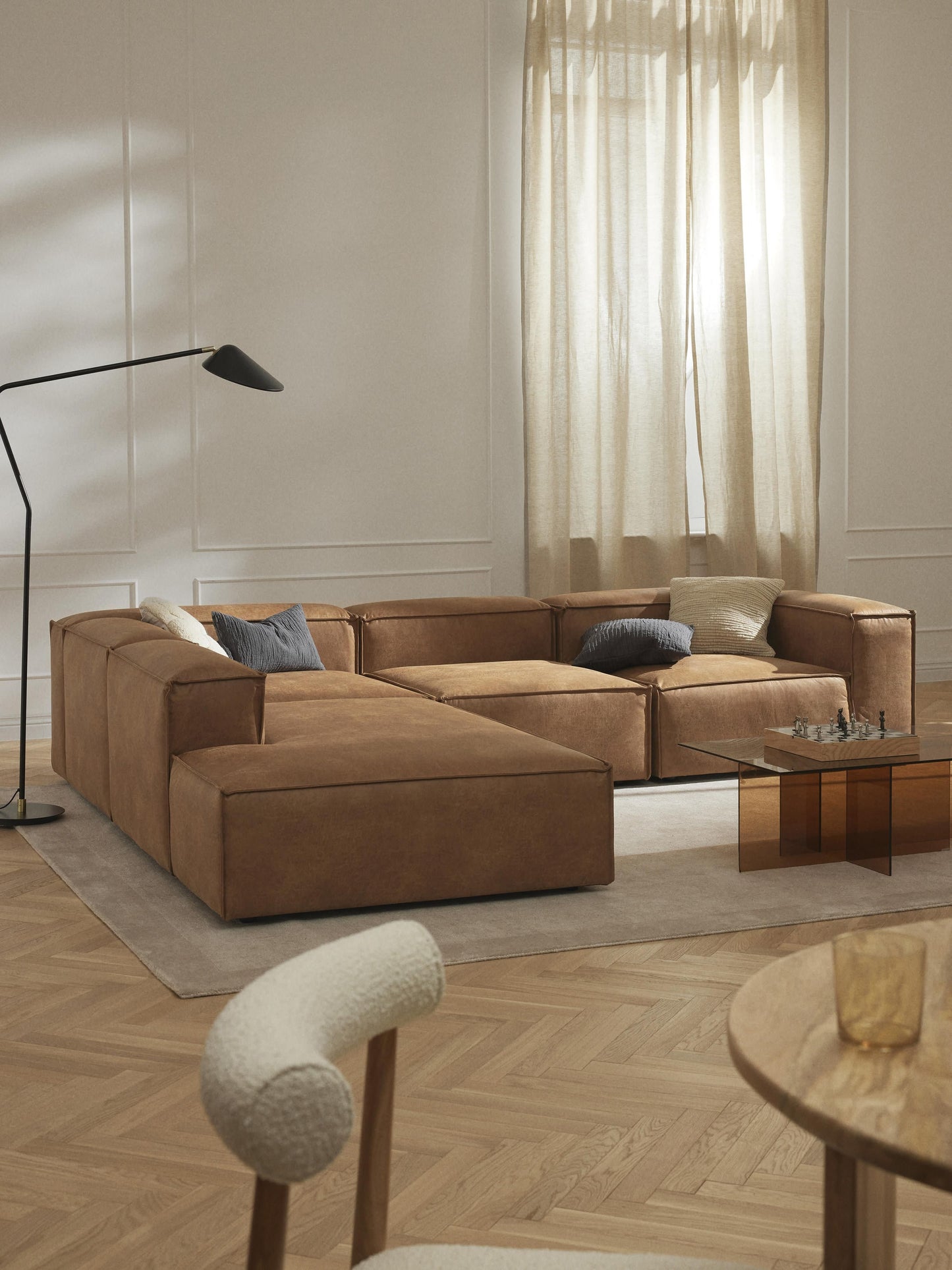 Lux Lennon Modular XL Leather Corner Couch (4-Seater)
