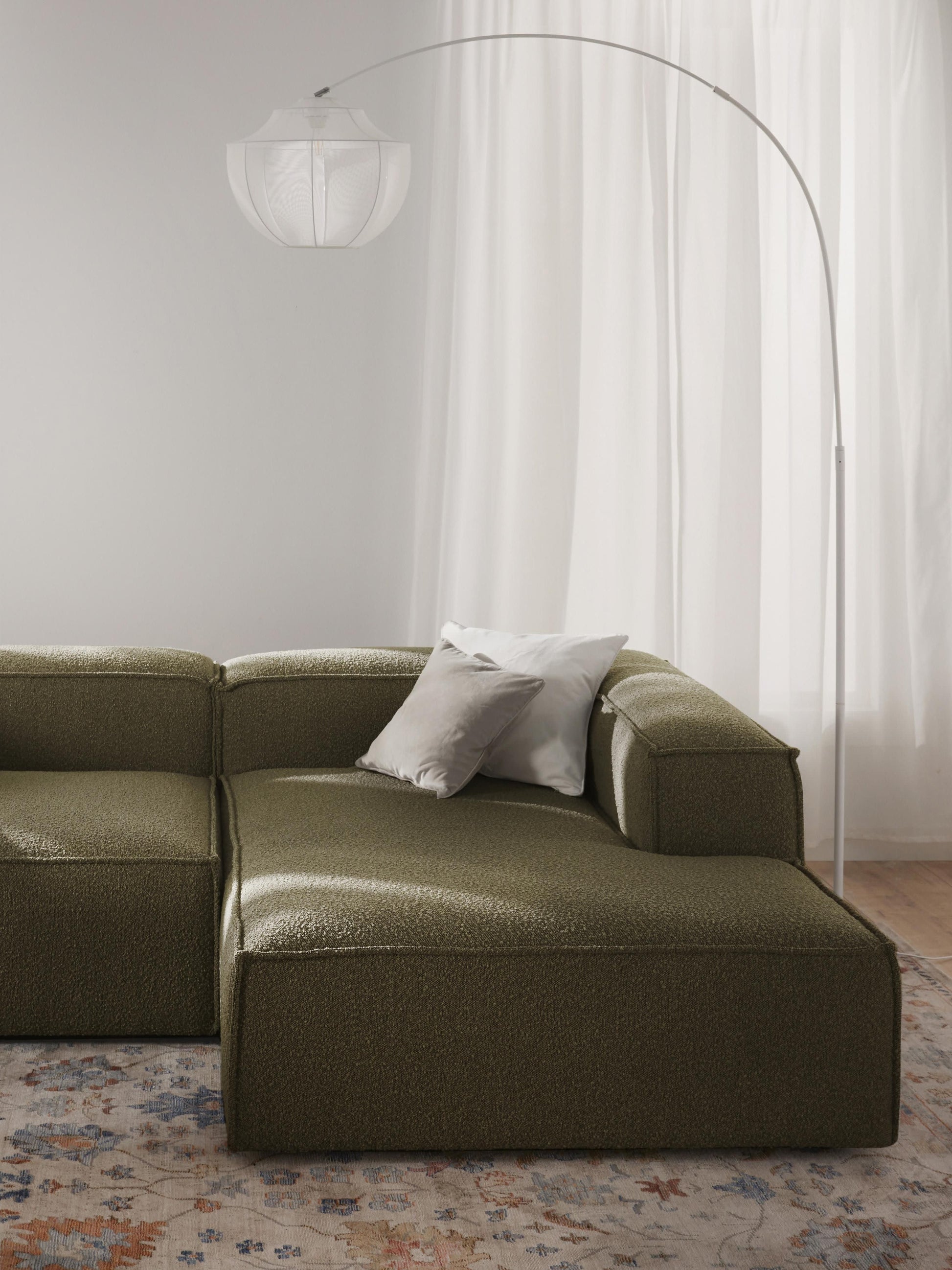 Lux Lennon Ottoman Corner Unit in Bouclé