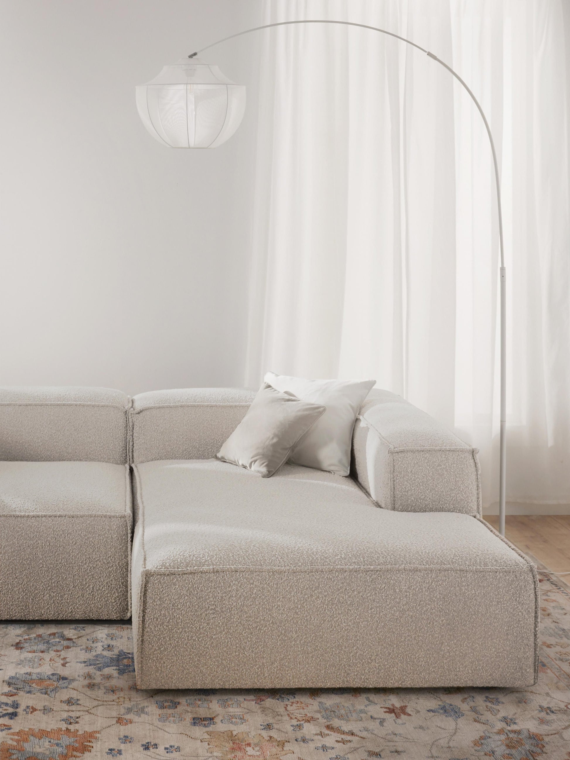Lux Lennon Ottoman Corner Unit in Bouclé