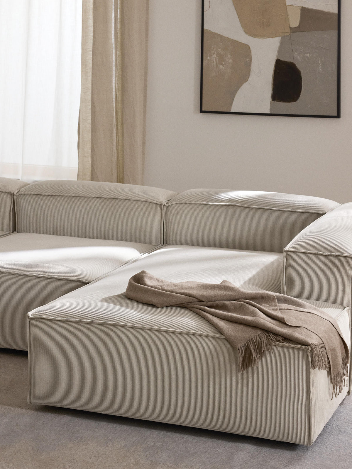 Lux Lennon Ottoman Corner Unit in Corduroy