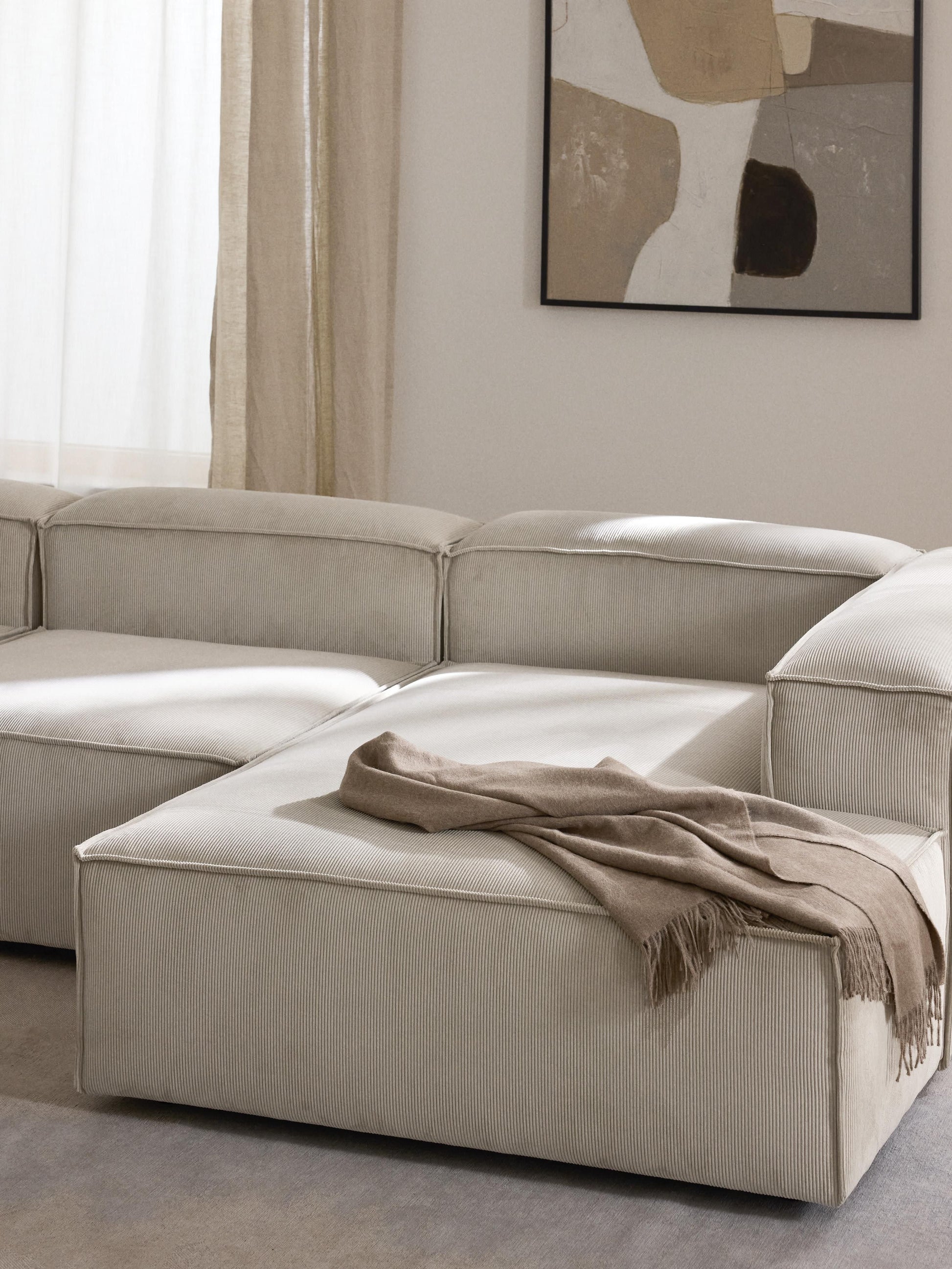Lux Lennon Ottoman Corner Unit in Corduroy