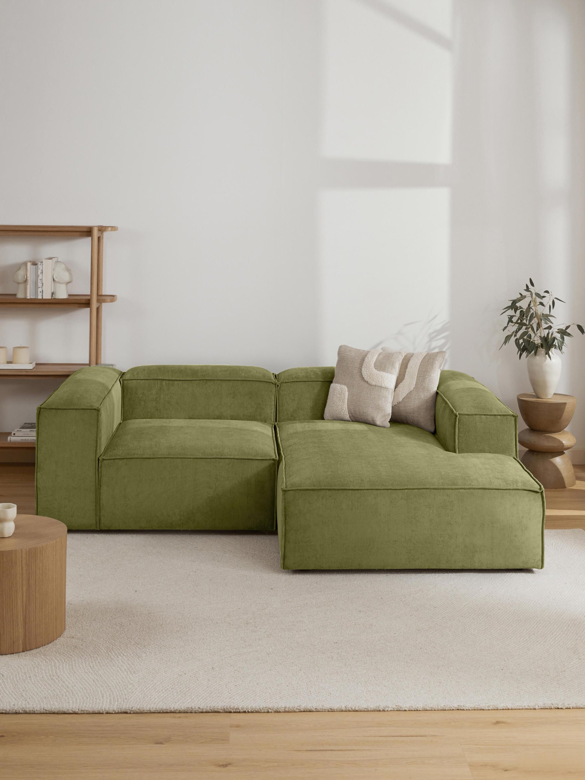 Lux Lennon Ottoman Corner Unit in Corduroy