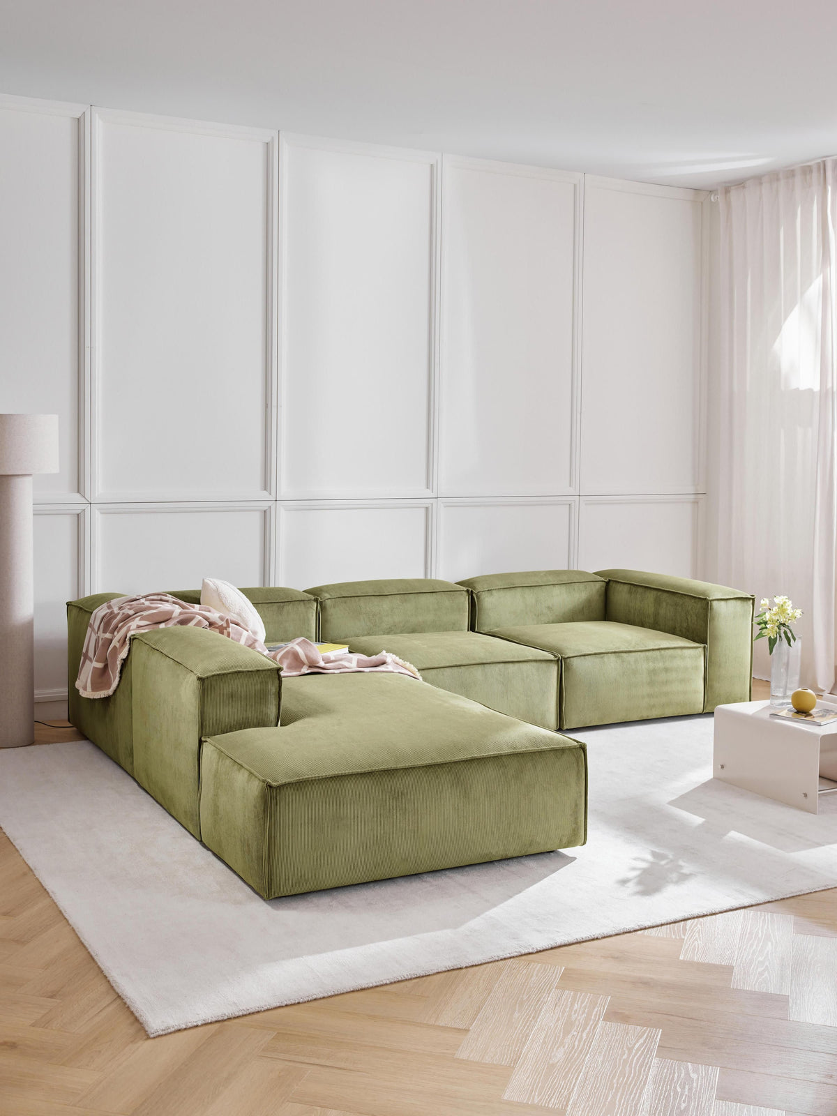 Lux Lennon Ottoman Unit in Corduroy