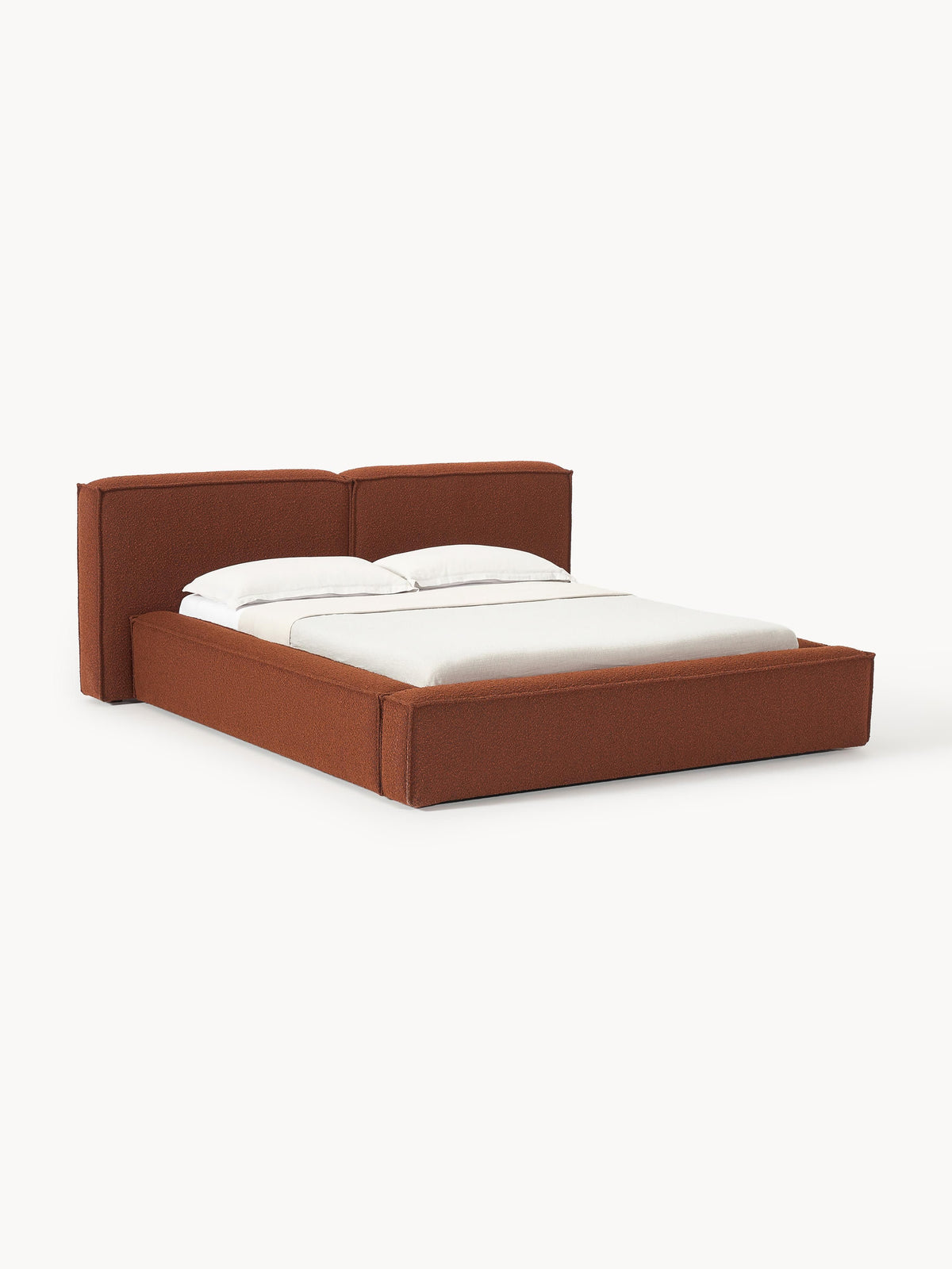 Lux Lennon Upholstered Bouclé Bed with Storage