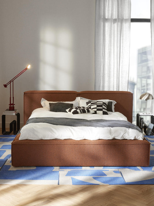 Lux Lennon Upholstered Bouclé Bed with Storage