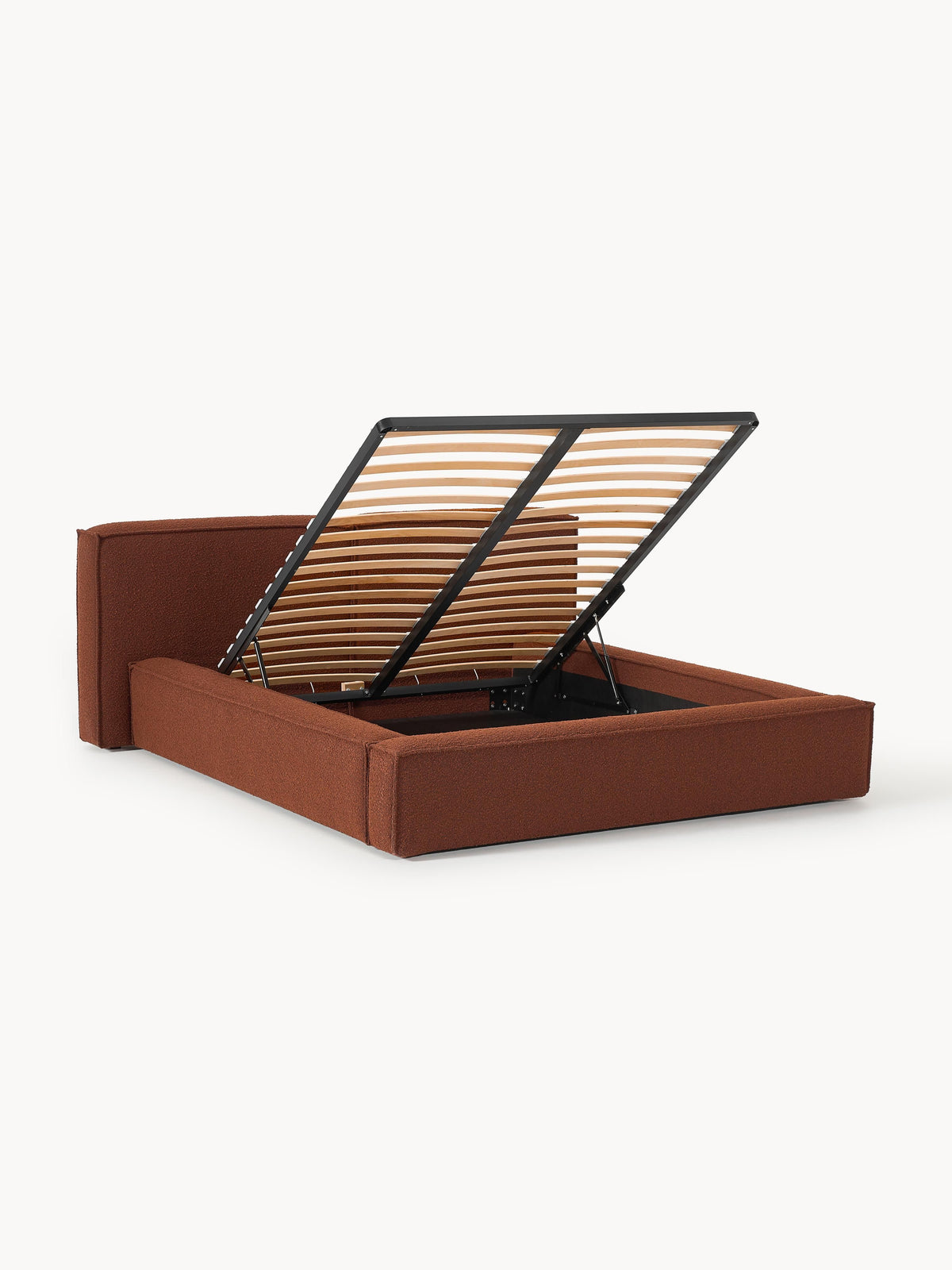 Lux Lennon Upholstered Bouclé Bed with Storage