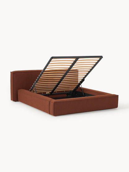 Lux Lennon Upholstered Bouclé Bed with Storage