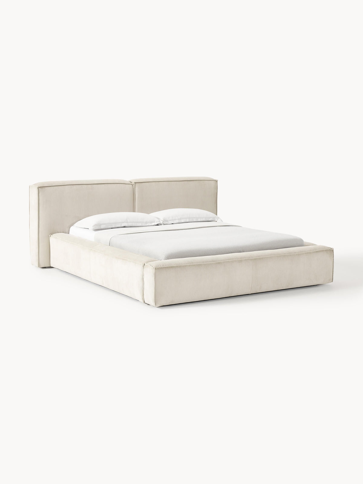 Lux Lennon Upholstered Corduroy Bed with Storage