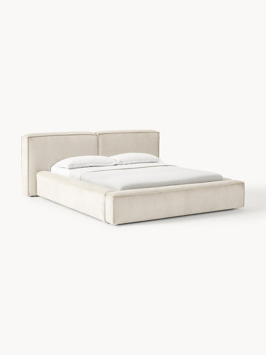 Lux Lennon Upholstered Corduroy Bed with Storage
