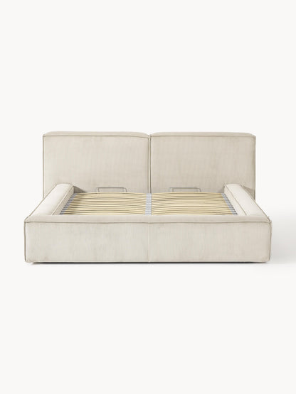 Lux Lennon Upholstered Corduroy Bed with Storage