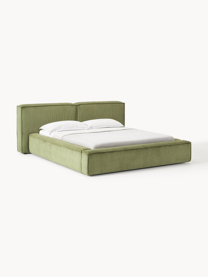Lux Lennon Upholstered Corduroy Bed with Storage