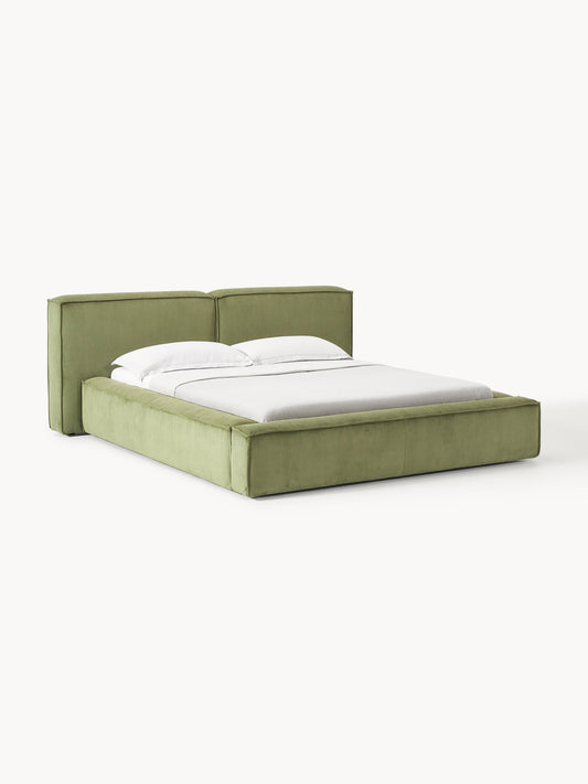 Lux Lennon Upholstered Corduroy Bed with Storage