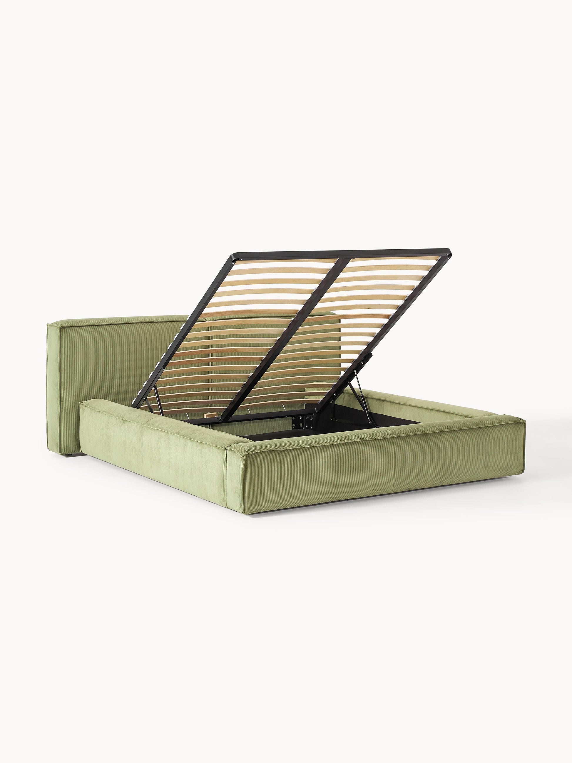 Lux Lennon Upholstered Corduroy Bed with Storage