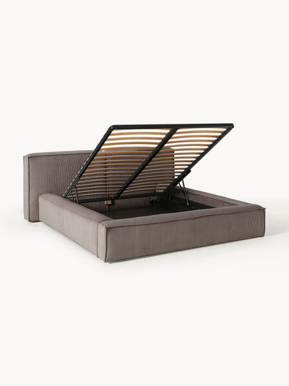 Lux Lennon Upholstered Corduroy Bed with Storage