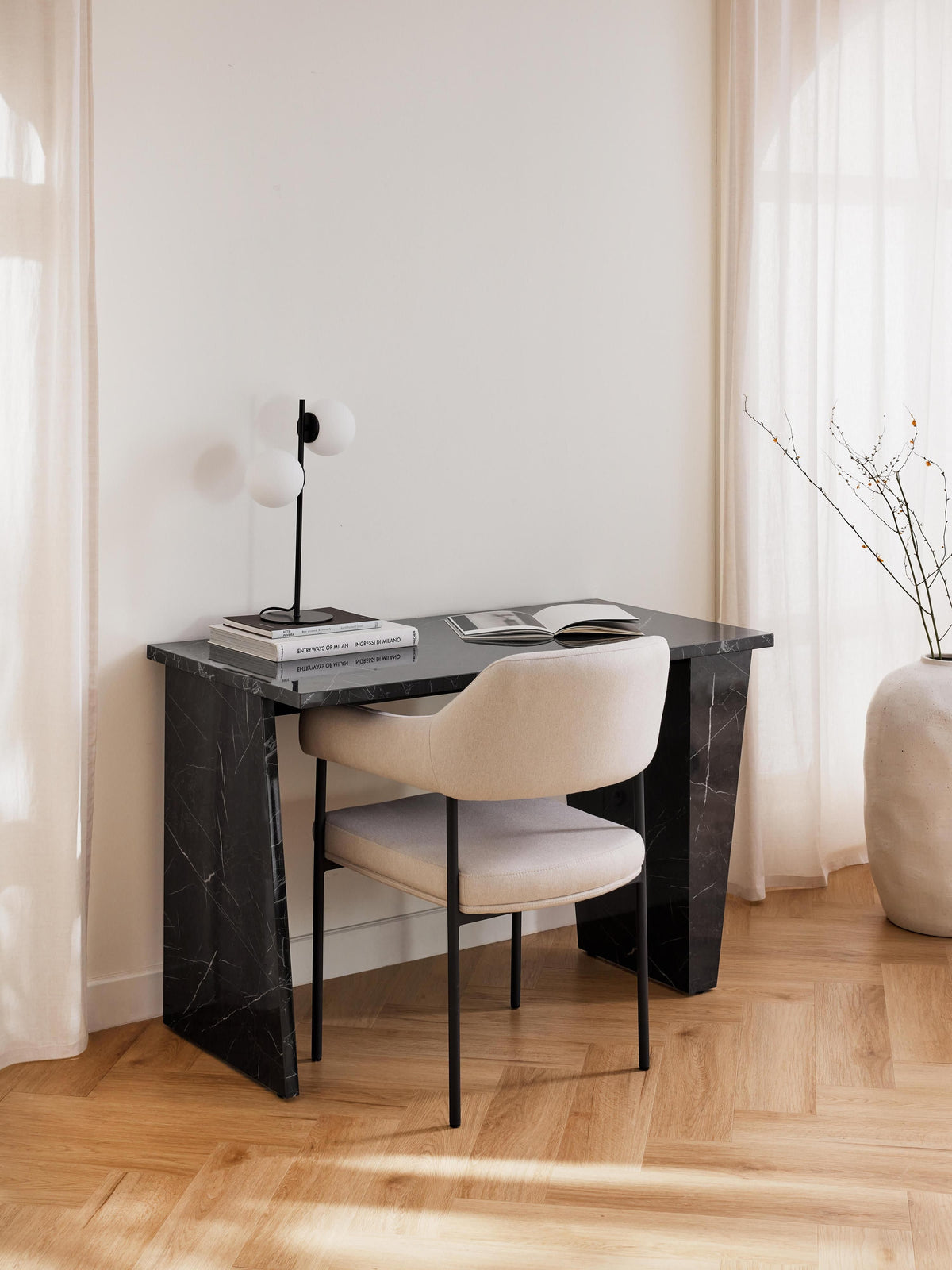 Lux Liam Desk with Marble-Look Surface