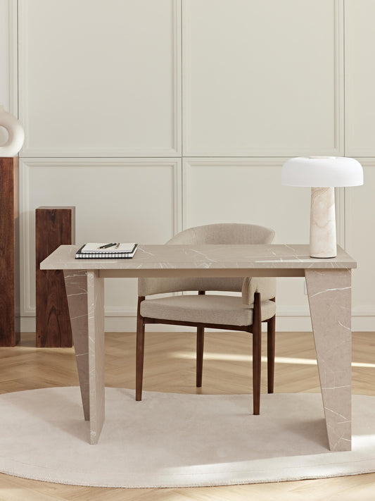 Lux Liam Desk with Travertine-Look Surface